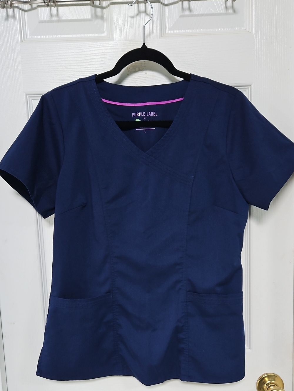 Women's Navy V-Neck Medical Scrub Top By Healing Hands
